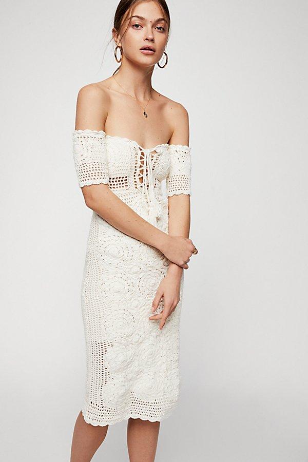 Racing Hearts Crochet Midi Dress By Bali At Free People